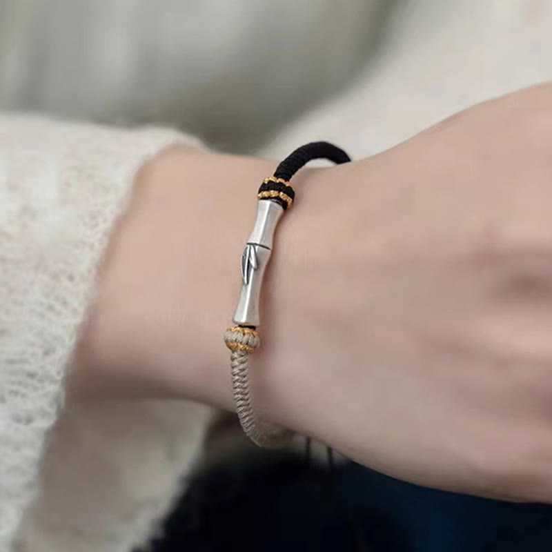Buddha Stones 925 Sterling Silver Bamboo Protection Braided Bracelet - image 10