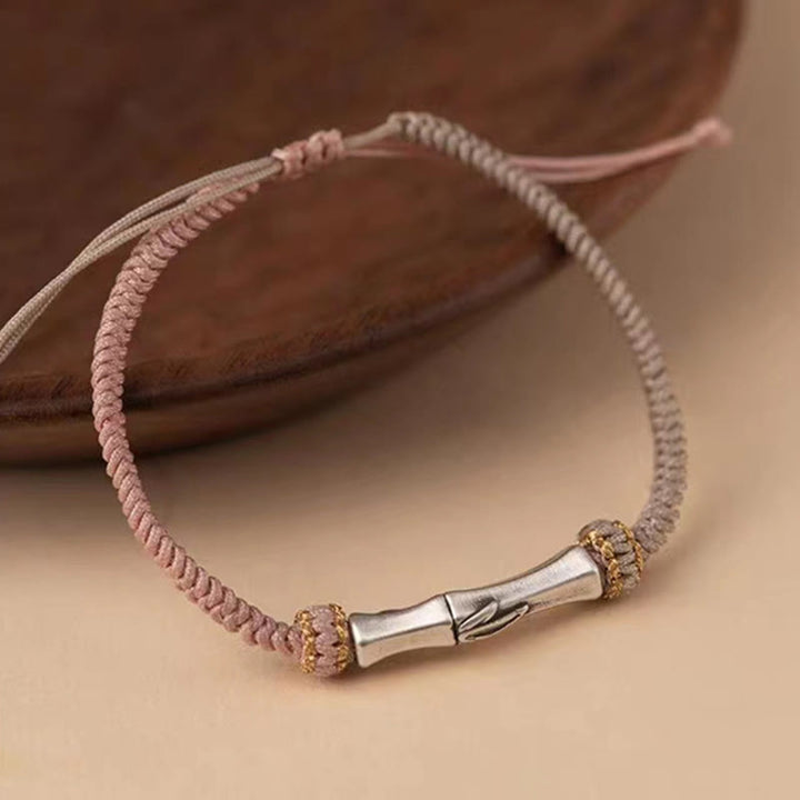 Buddha Stones 925 Sterling Silver Bamboo Protection Braided Bracelet - image 7