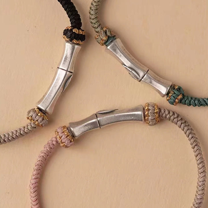 Buddha Stones 925 Sterling Silver Bamboo Protection Braided Bracelet - image 12