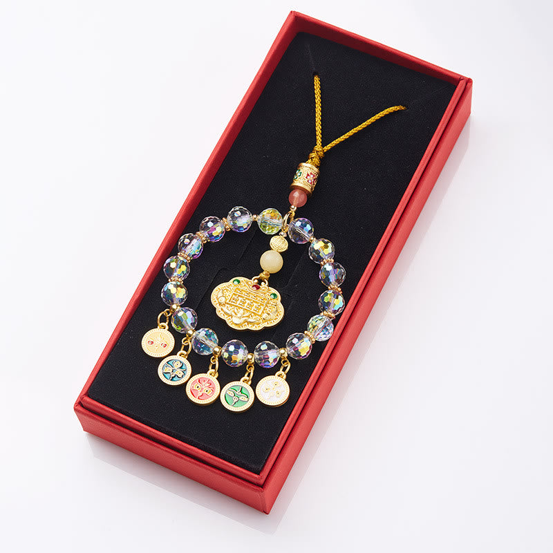 Buddha Stones Lucky Koi Fish Five God Of Wealth Prosperity Hanging Decoration - image 5