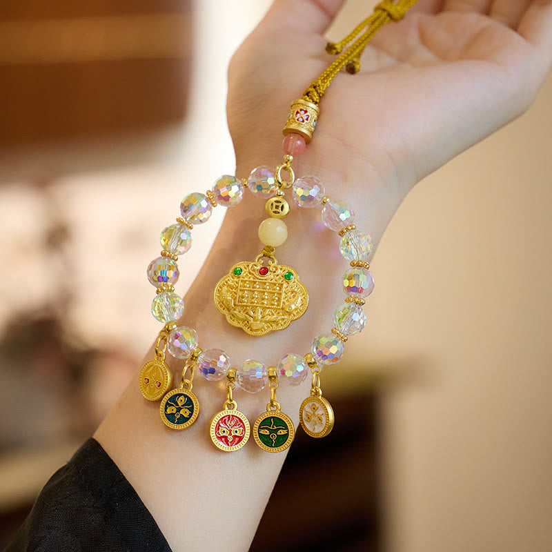 Buddha Stones Lucky Koi Fish Five God Of Wealth Prosperity Hanging Decoration - image 1