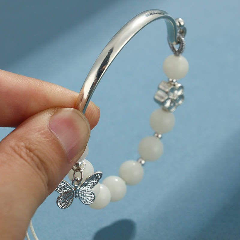 Buddha Stones Bodhi Seed Butterfly Lotus Luck Wealth Bracelet Bangle - image 5