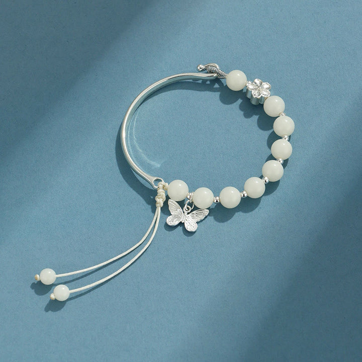 Buddha Stones Bodhi Seed Butterfly Lotus Luck Wealth Bracelet Bangle - image 4