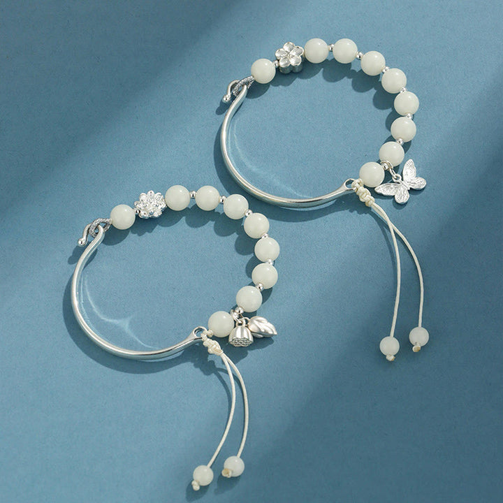 Buddha Stones Bodhi Seed Butterfly Lotus Luck Wealth Bracelet Bangle - image 8