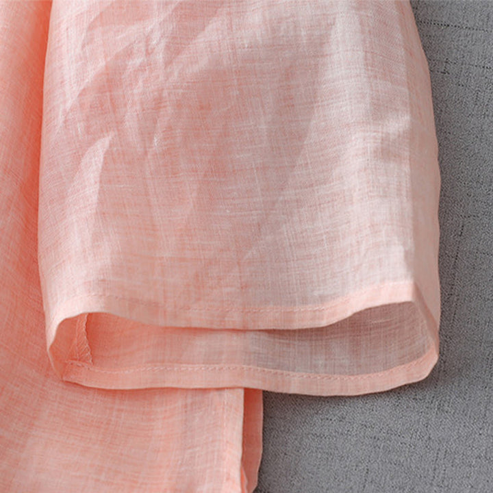 Buddha Stones Solid Color Frog-Button Three Quarter Sleeve Double Layer Cotton Linen Shirt - image 21