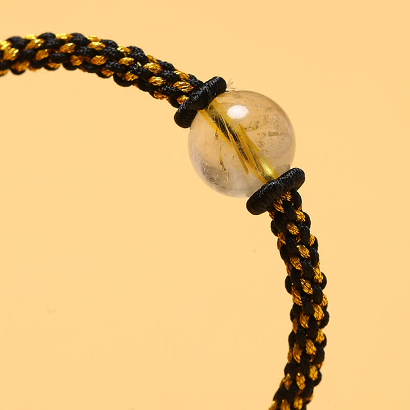 Buddha Stones Handmade Red Agate Amethyst Golden Rutilated Quartz Pink Crystal Bead Calm Braided Bracelet - image 19