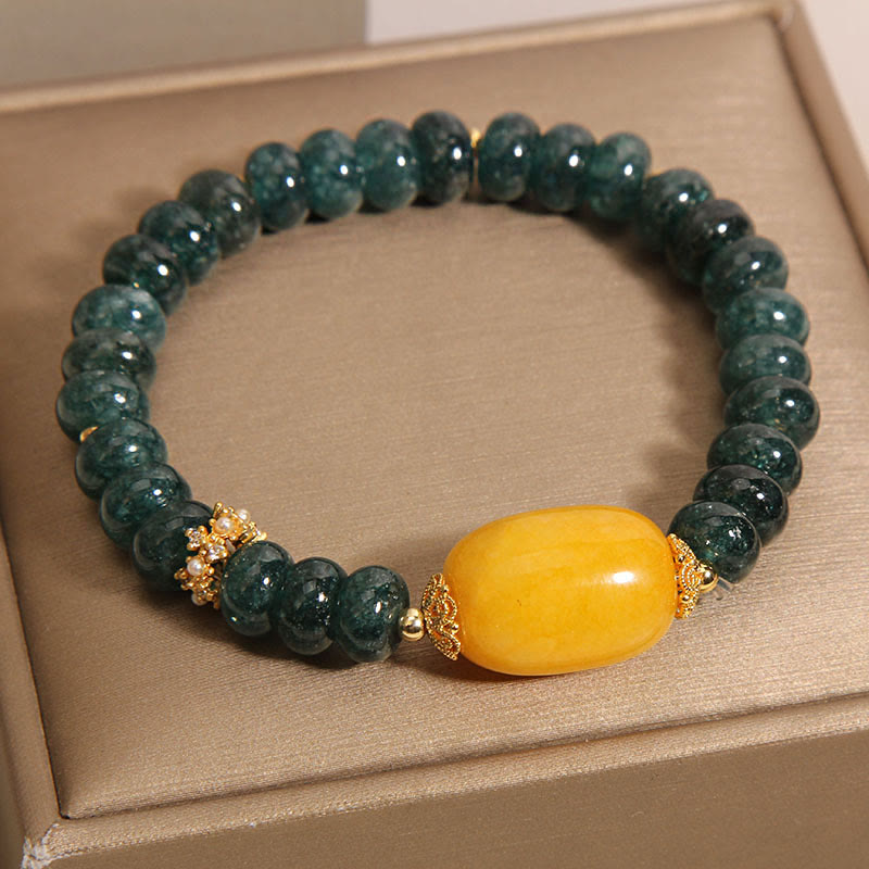 Buddha Stones Green Jade Abacus Beads Topaz Luck Bracelet - Jade(Wrist Circumference 14-16cm) - image 0