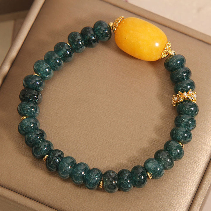 Buddha Stones Green Jade Abacus Beads Topaz Luck Bracelet - image 3