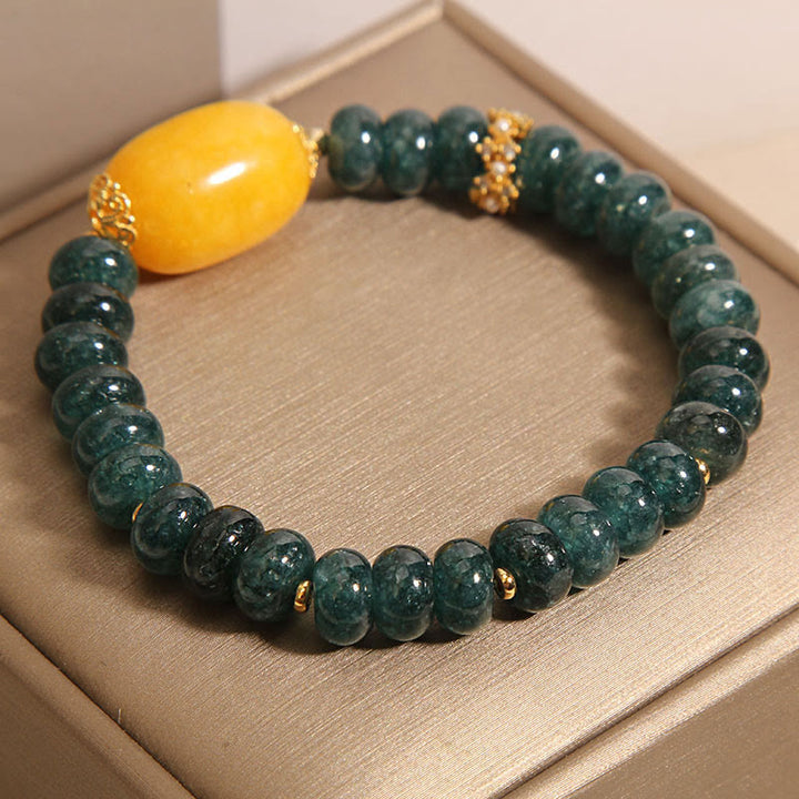 Buddha Stones Green Jade Abacus Beads Topaz Luck Bracelet - image 4
