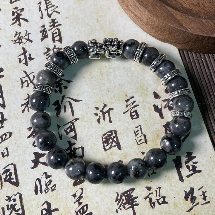 Buddha Stones Black Glitter Stone PiXiu Power Bracelet - image 7