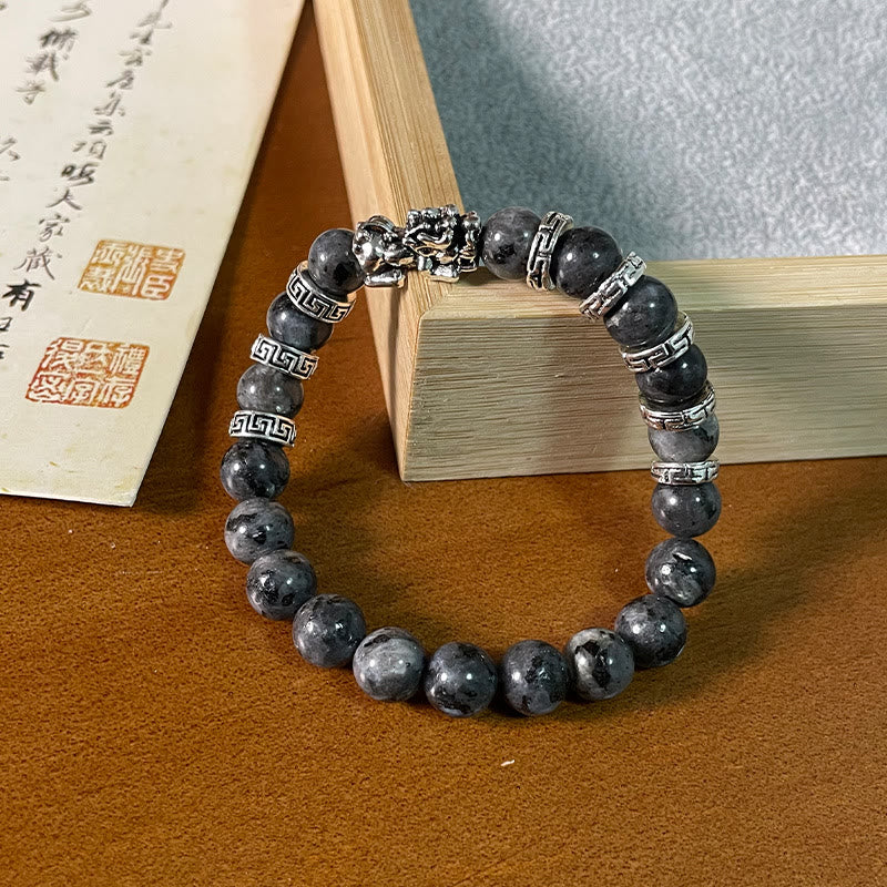 Buddha Stones Black Glitter Stone PiXiu Power Bracelet - image 8