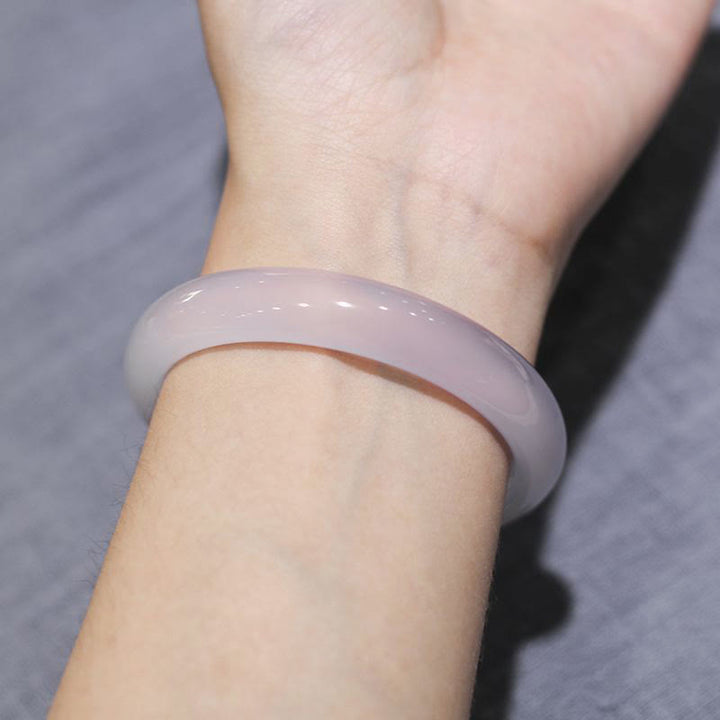 Buddha Stones Natural Chalcedony Positive Energy Bracelet Bangle - image 8