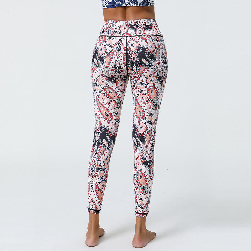 Buddha Stones Flowers Feathers Sun Moon Print Sports Fitness Yoga High Waist Leggings Women's Pants - image 24