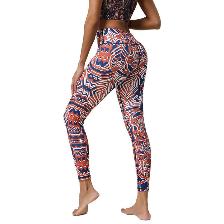 Buddha Stones Flowers Feathers Sun Moon Print Sports Fitness Yoga High Waist Leggings Women's Pants - image 31