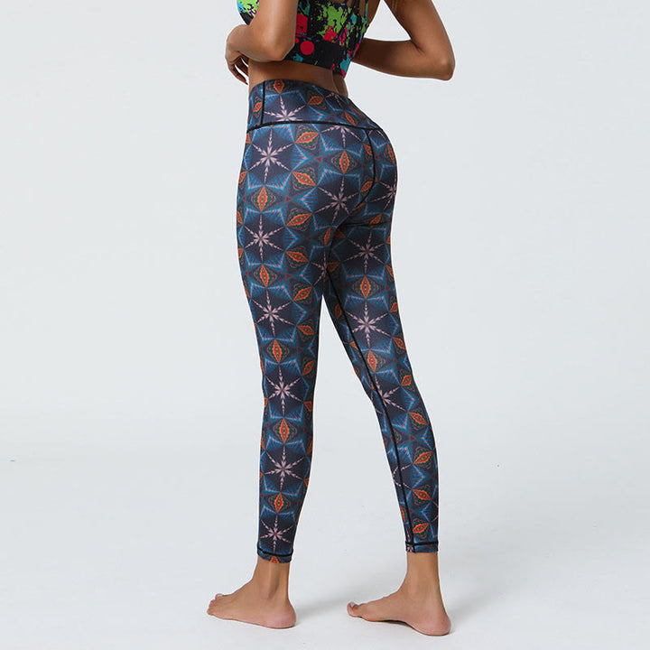 Buddha Stones Flowers Geometric Mandalas Print Sports Fitness Yoga High Waist Leggings Women's Pants - image 22