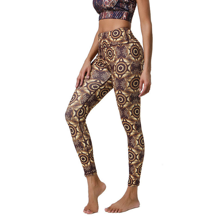 Buddha Stones Flowers Geometric Mandalas Print Sports Fitness Yoga High Waist Leggings Women's Pants - image 29