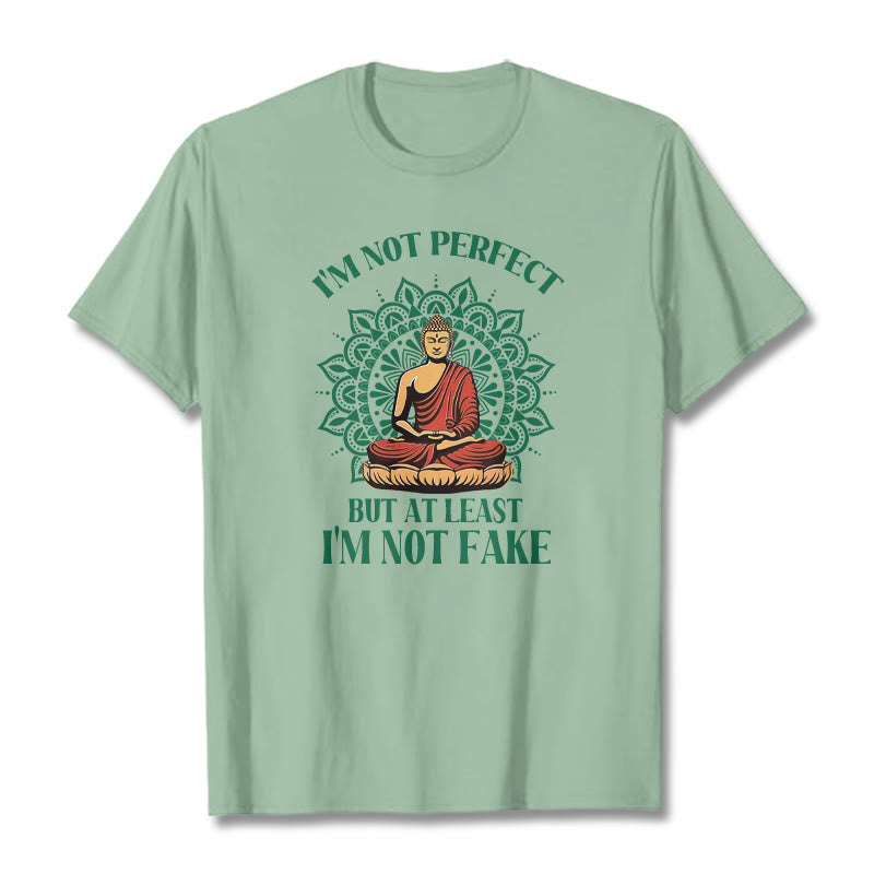 Buddha Stones I'm Not Perfect Tee T-shirt - PaleGreen - 2XL - image 0