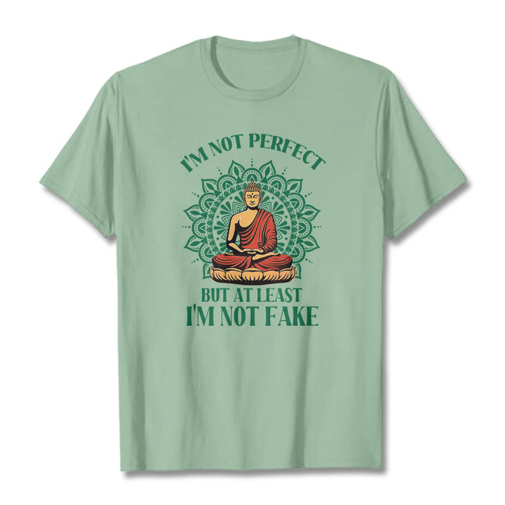Buddha Stones I'm Not Perfect Tee T-shirt - PaleGreen - 2XL - image 0
