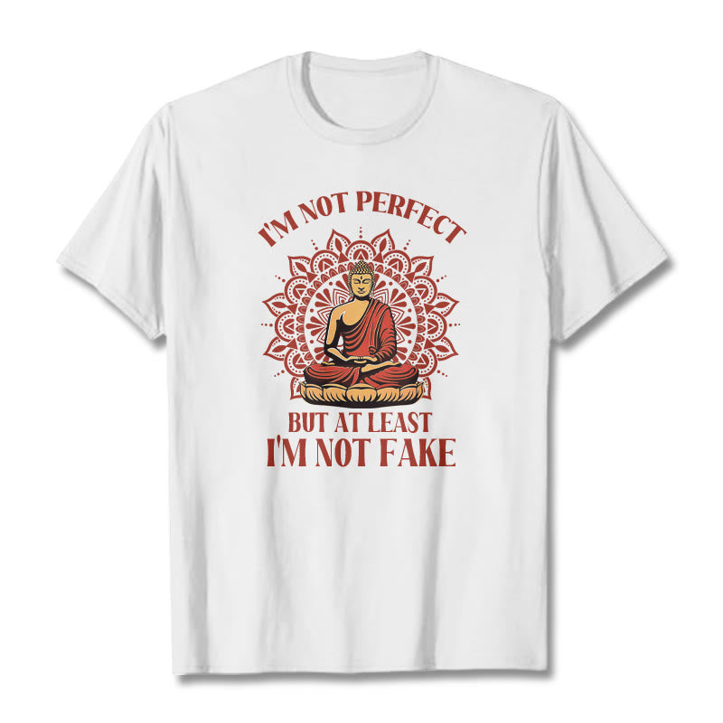 Buddha Stones I'm Not Perfect Tee T-shirt - White - 2XL - image 6