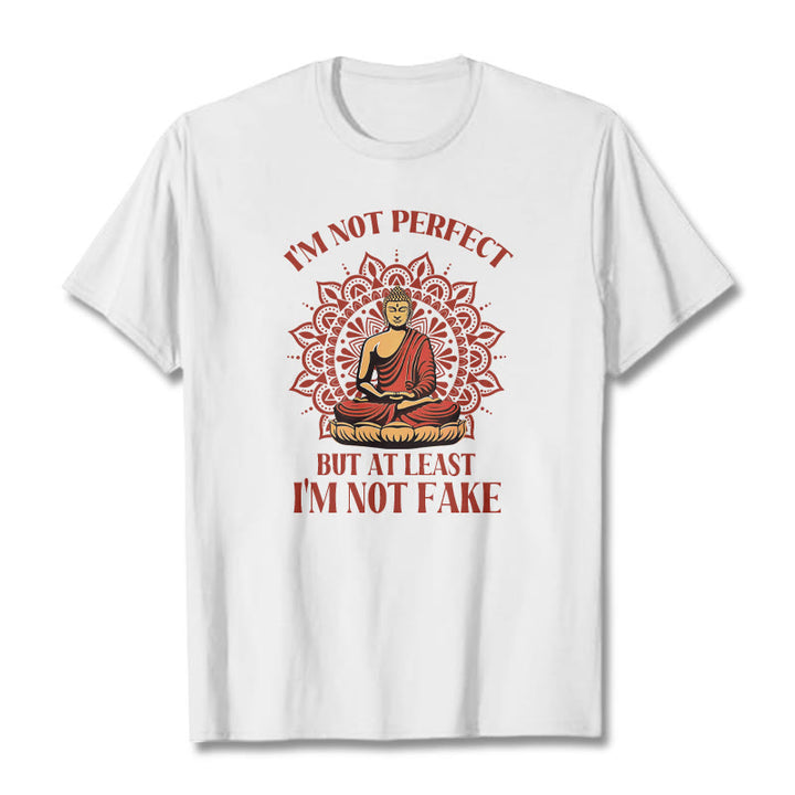 Buddha Stones I'm Not Perfect Tee T-shirt - White - 2XL - image 6