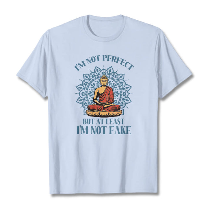 Buddha Stones I'm Not Perfect Tee T-shirt - LightCyan - 2XL - image 17
