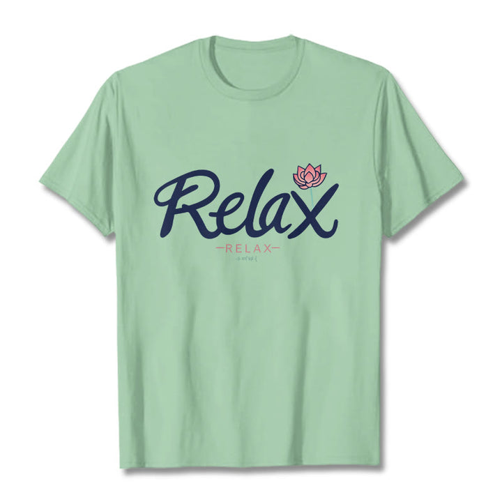 Buddha Stones RELAX Lotus Tee T-shirt - PaleGreen - 2XL - image 14