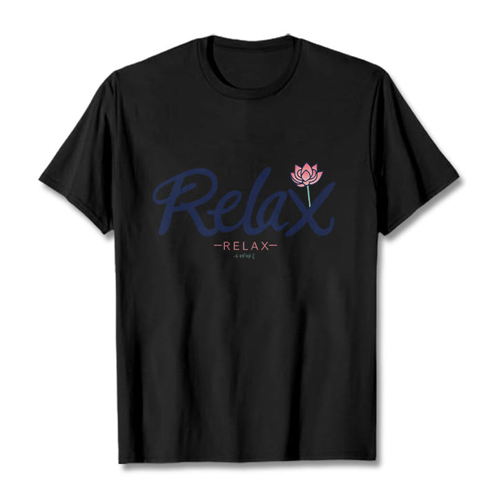 Buddha Stones RELAX Lotus Tee T-shirt - Black - 2XL - image 4