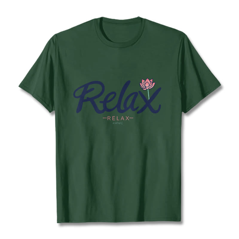 Buddha Stones RELAX Lotus Tee T-shirt - ForestGreen - 2XL - image 10