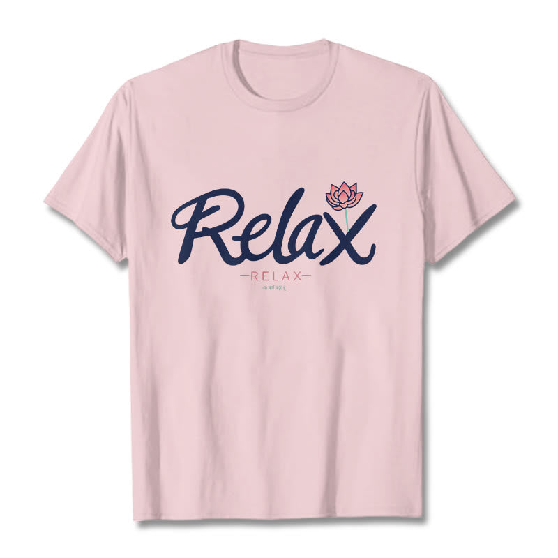 Buddha Stones RELAX Lotus Tee T-shirt - LightPink - 2XL - image 12