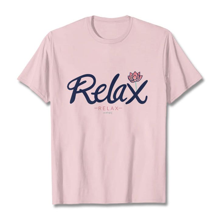 Buddha Stones RELAX Lotus Tee T-shirt - LightPink - 2XL - image 12