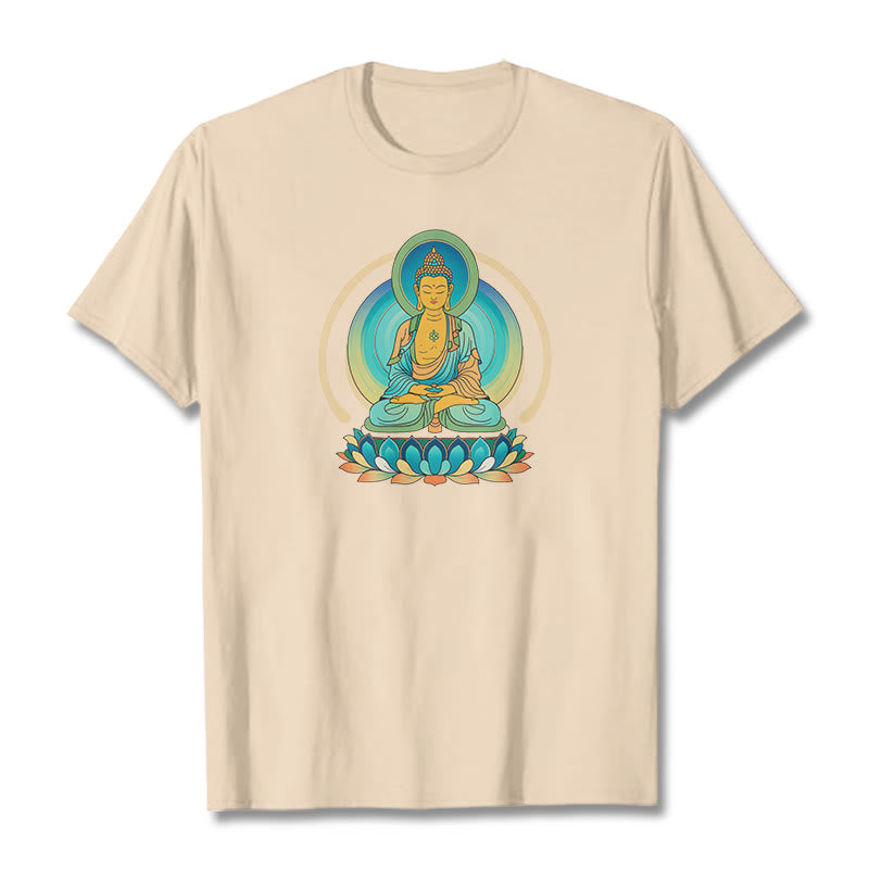 Buddha Stones Lotus Buddha Tee T-shirt - Bisque - 2XL - image 0