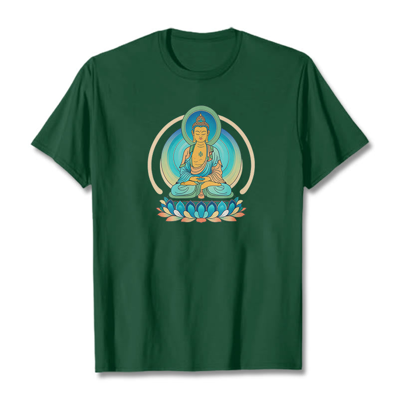 Buddha Stones Lotus Buddha Tee T-shirt - ForestGreen - 2XL - image 9