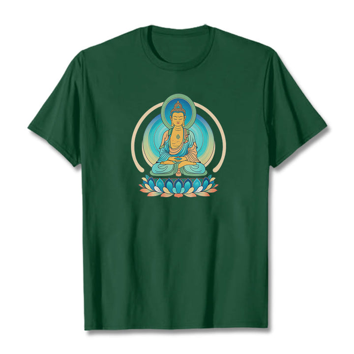 Buddha Stones Lotus Buddha Tee T-shirt - ForestGreen - 2XL - image 9