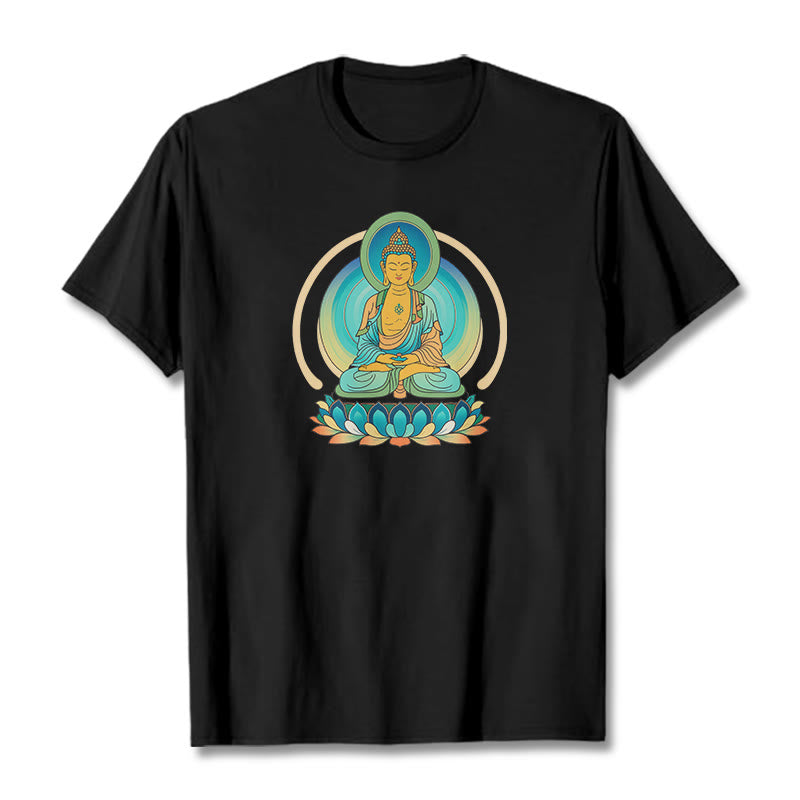 Buddha Stones Lotus Buddha Tee T-shirt - Black - 2XL - image 5