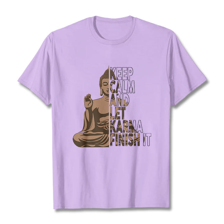 Buddha Stones KEEP CALM AND LET KARMA FINISH IT Tee T-shirt - Plum - KEEP CALM AND LET KARMA FINISH IT - 2XL - image 15