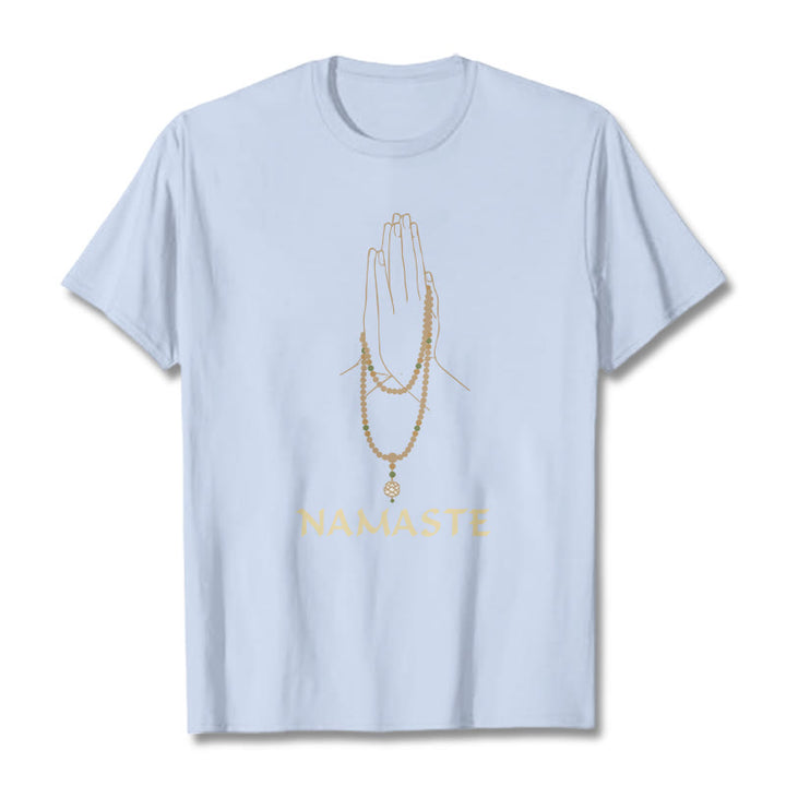 Buddha Stones NAMASTE Tee T-shirt - LightCyan - 2XL - image 18