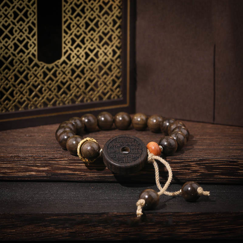 Buddha Stones Ebony Wood Mountain Ghosts Spend Money Balance Bracelet - 14-17cm - image 0