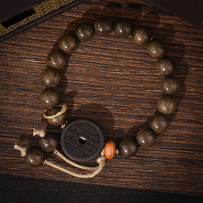 Buddha Stones Ebony Wood Mountain Ghosts Spend Money Balance Bracelet - image 1
