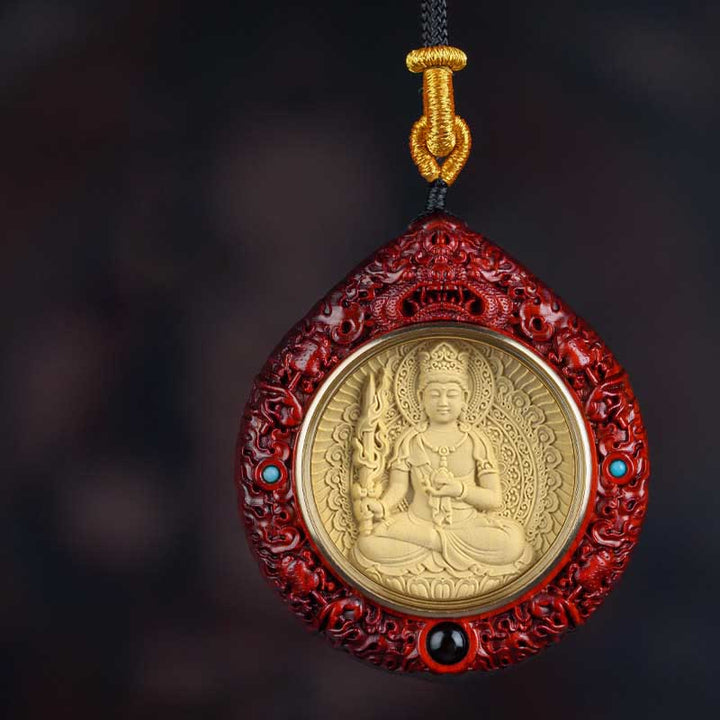 Buddha Stones Chinese Zodiac Natal Buddha Small Leaf Red Sandalwood Ebony Longevity Necklace Pendant - Ox/Tiger-Void Bodhisattva - Small Leaf Red Sandalwood - image 16