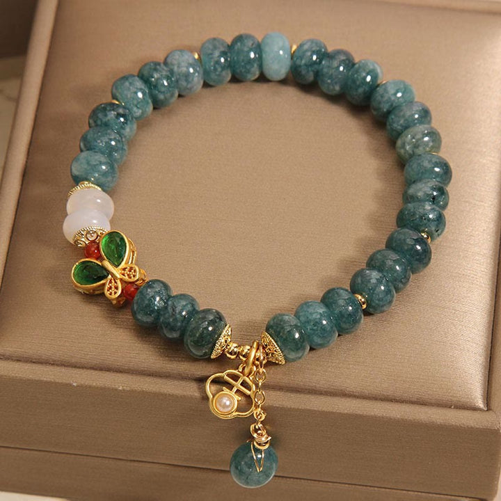 Buddha Stones Jade White Agate Butterfly Abacus Beads Abundance Bracelet - image 4