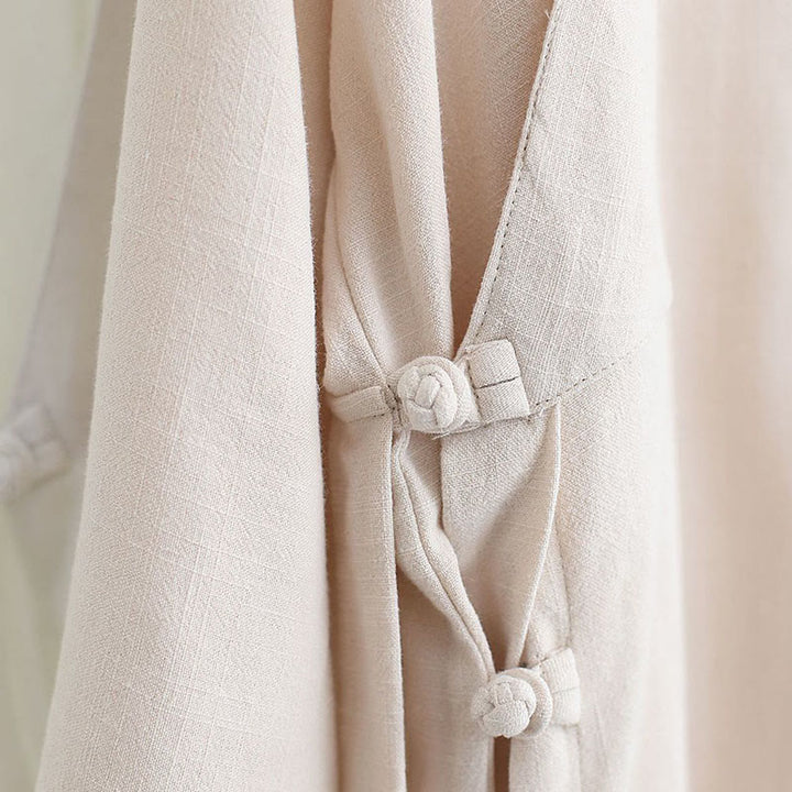 Buddha Stones 2Pcs V-Neck Men's Long Sleeve Shirt Top Pants Meditation Zen Tai Chi Cotton Linen Clothing Set - image 18