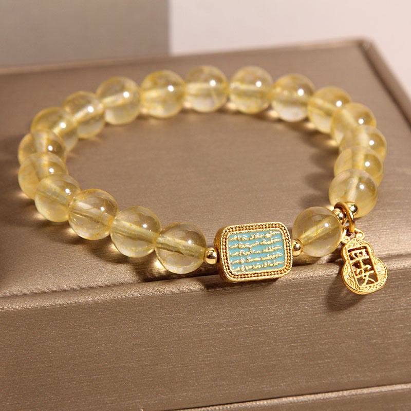 Buddha Stones Natural Citrine Five Scriptures Generosity Bracelet - image 2