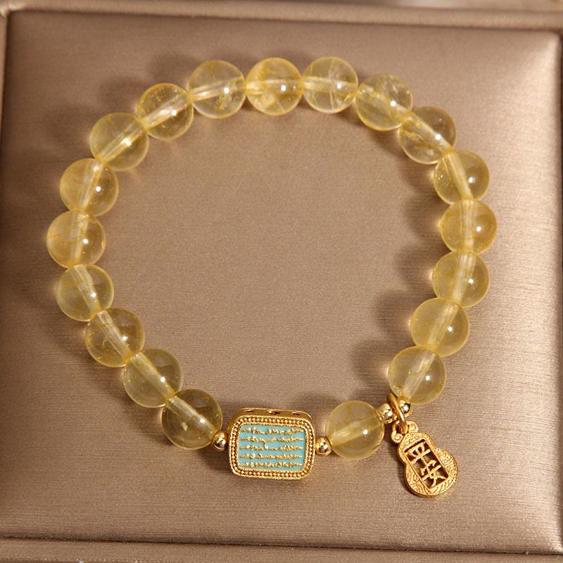 Buddha Stones Natural Citrine Five Scriptures Generosity Bracelet - image 3