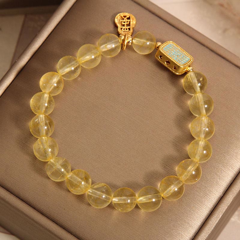 Buddha Stones Natural Citrine Five Scriptures Generosity Bracelet - image 5