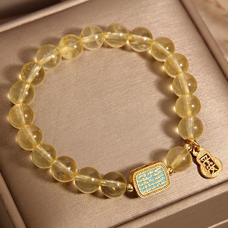 Buddha Stones Natural Citrine Five Scriptures Generosity Bracelet - image 4