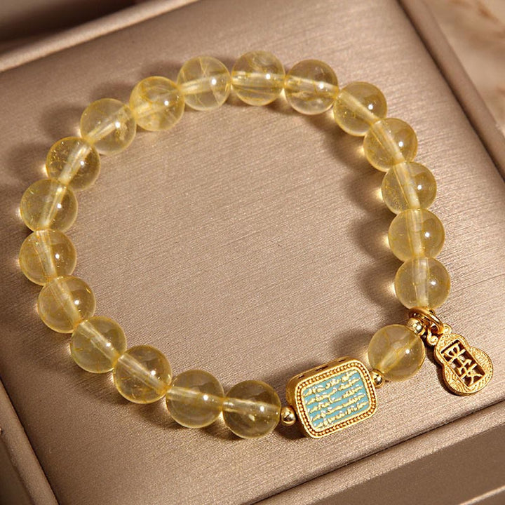 Buddha Stones Natural Citrine Five Scriptures Generosity Bracelet - image 4
