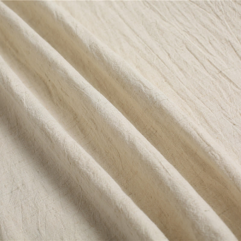 Buddha Stones Men's Solid Color Round Neck Short Sleeve Cotton Linen Shirt - image 22