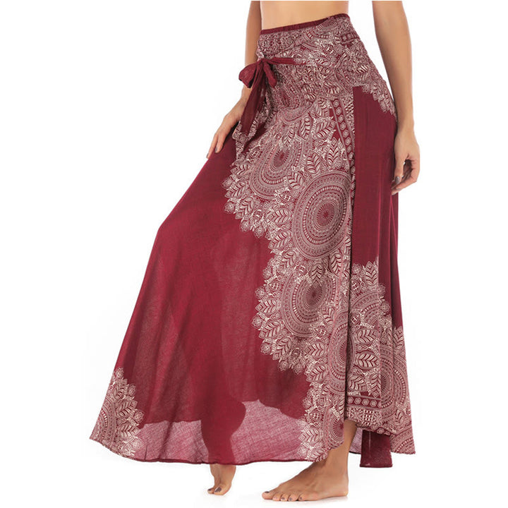 Buddha Stones Two Style Wear Boho Mandala Flower Beach Skirt Dress - Salmon - US4-12，UK/AU8-16，EU36-44 (F) - image 21