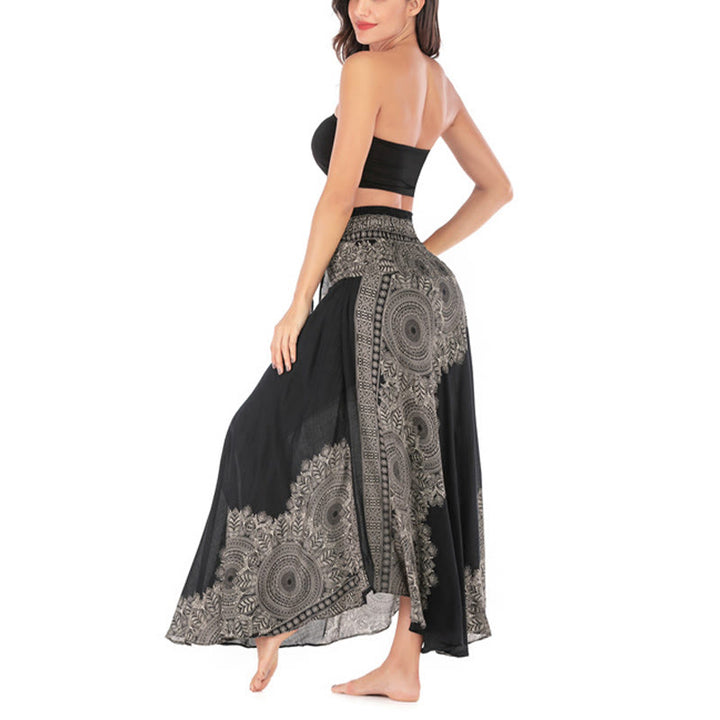 Buddha Stones Two Style Wear Boho Mandala Flower Beach Skirt Dress - image 17