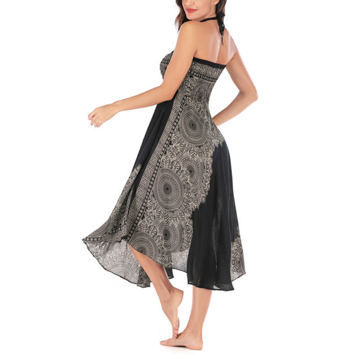 Buddha Stones Two Style Wear Boho Mandala Flower Beach Skirt Dress - image 19